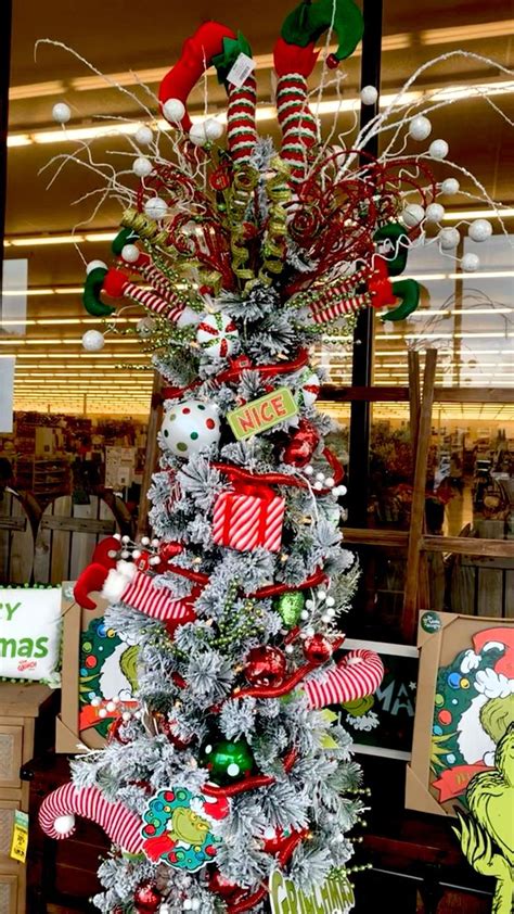 The green color and fuzzy texture of the <b>tree</b> resemble the iconic character from Dr. . Hobby lobby grinch christmas tree